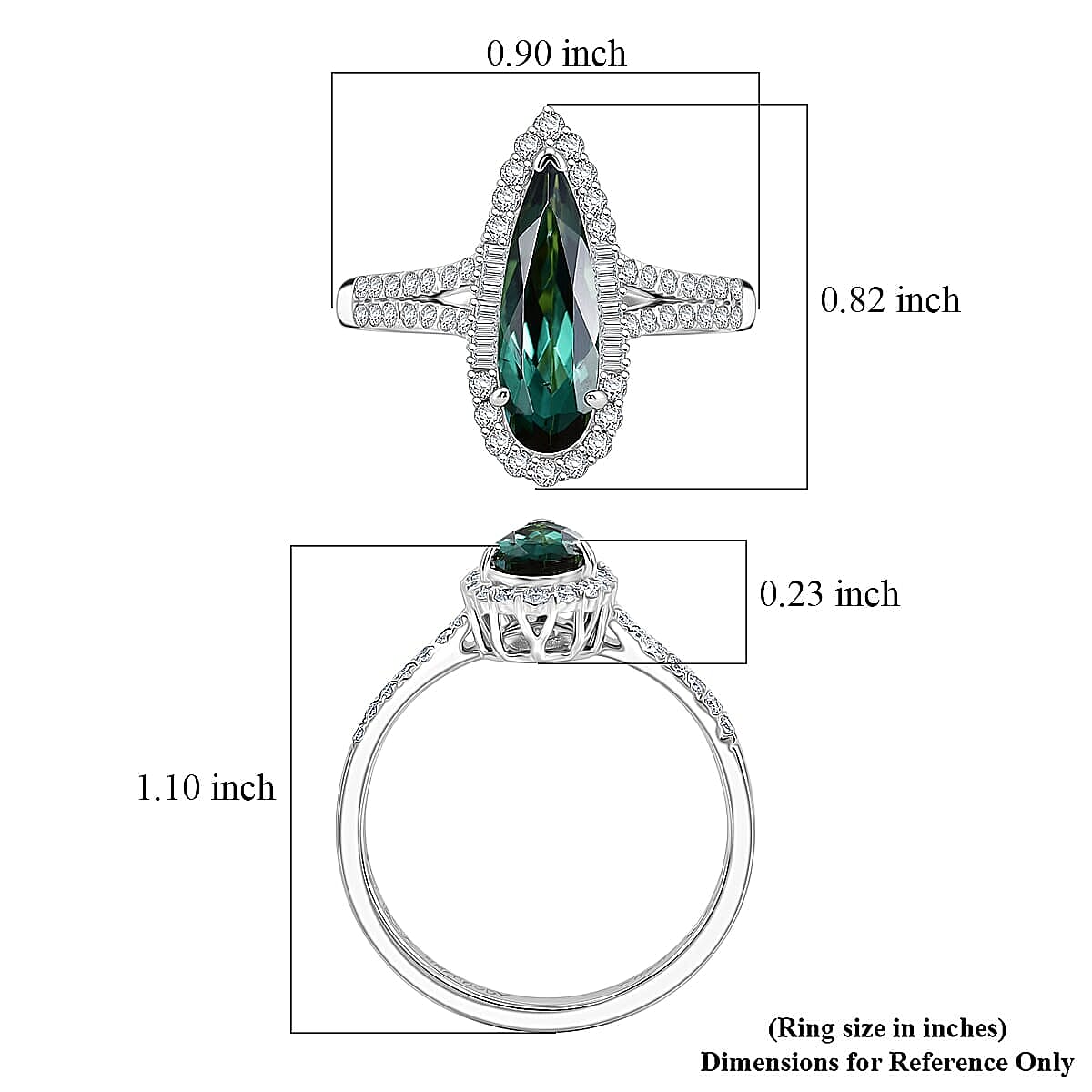 Certified & Appraised Rhapsody AAAA Pirineu Lagoon Tourmaline and Diamond E-F VS 2.30 ctw Ring in 950 Platinum (Size 5.0) 5.70 Grams