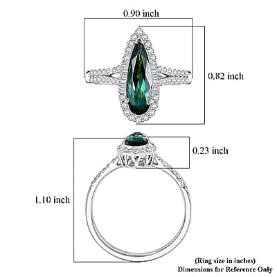 Certified & Appraised Rhapsody AAAA Pirineu Lagoon Tourmaline and Diamond E-F VS 2.30 ctw Ring in 950 Platinum (Size 5.0) 5.70 Grams