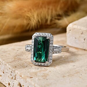 Certified & Appraised Rhapsody AAAA Pirineu Lagoon Tourmaline and Diamond E-F VS 5.00 ctw Ring in 950 Platinum (Size 10.0) 7.10 Grams
