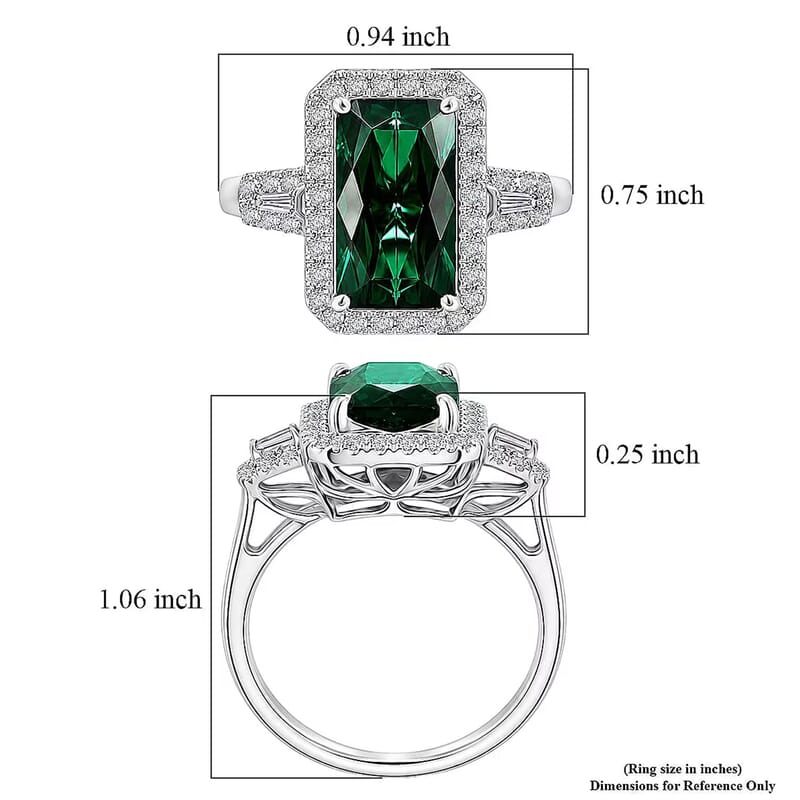 Certified & Appraised Rhapsody AAAA Pirineu Lagoon Tourmaline and Diamond E-F VS 5.00 ctw Ring in 950 Platinum (Size 6.0) 7.10 Grams