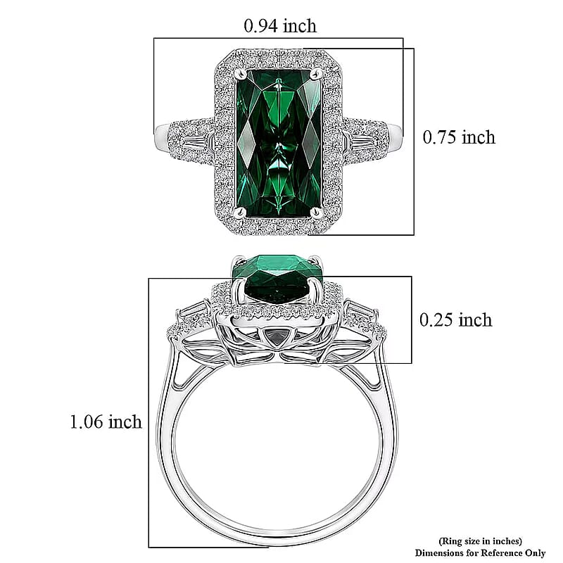Certified & Appraised Rhapsody AAAA Pirineu Lagoon Tourmaline and Diamond E-F VS 5.00 ctw Ring in 950 Platinum (Size 6.0) 7.10 Grams