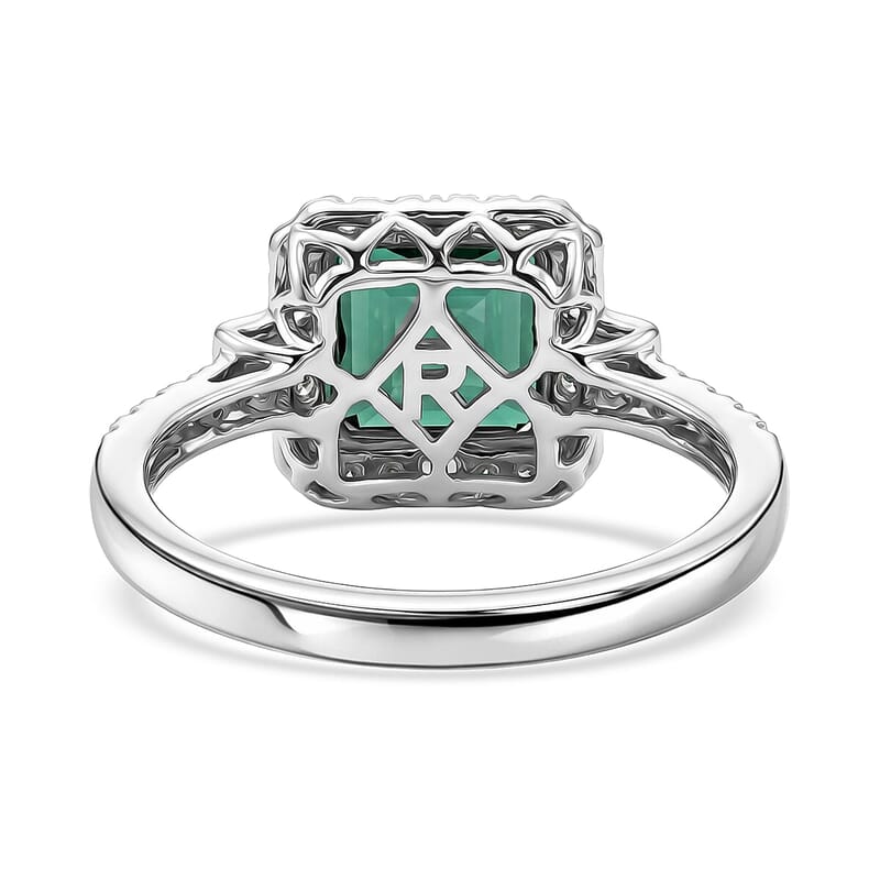Certified & Appraised Rhapsody AAAA Pirineu Lagoon Tourmaline and Diamond E-F VS 2.65 ctw Ring in 950 Platinum (Size 6.0) 5.90 Grams
