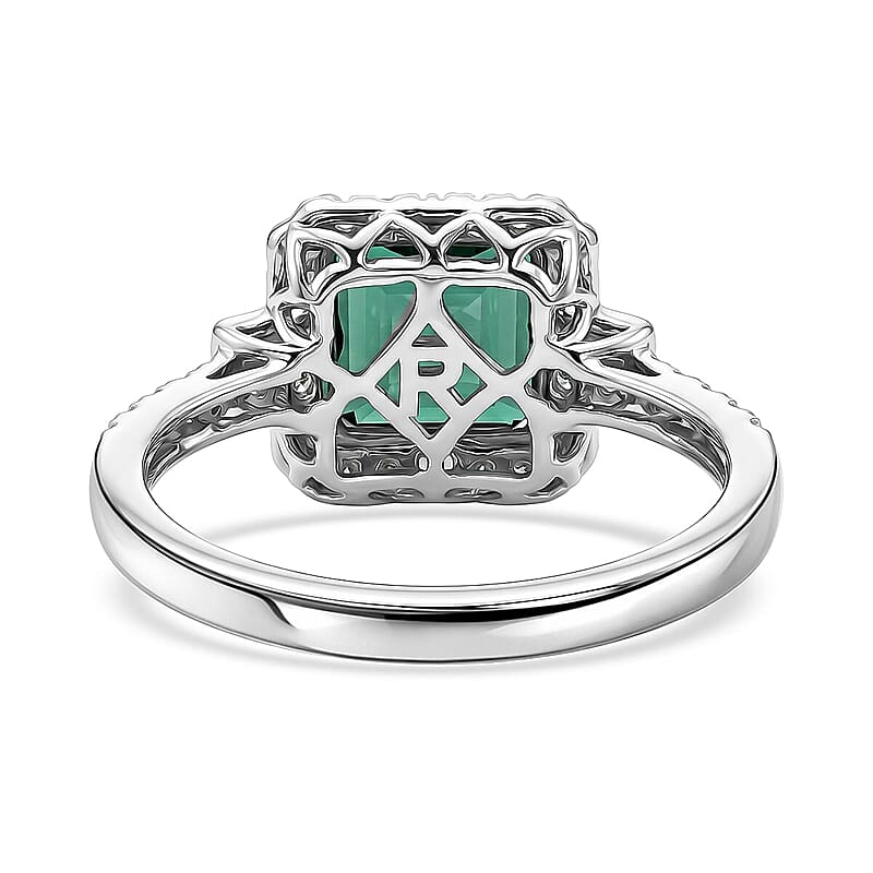 Certified & Appraised Rhapsody AAAA Pirineu Lagoon Tourmaline and Diamond E-F VS 2.65 ctw Ring in 950 Platinum (Size 6.0) 5.90 Grams