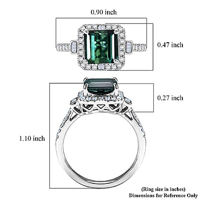 Certified & Appraised Rhapsody AAAA Pirineu Lagoon Tourmaline and Diamond E-F VS 2.65 ctw Ring in 950 Platinum (Size 6.0) 5.90 Grams