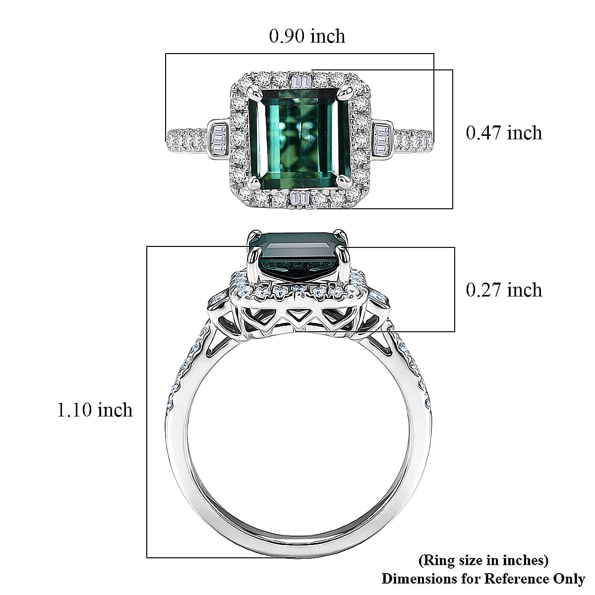 Certified & Appraised Rhapsody AAAA Pirineu Lagoon Tourmaline and Diamond E-F VS 2.65 ctw Ring in 950 Platinum (Size 7.0) 5.90 Grams