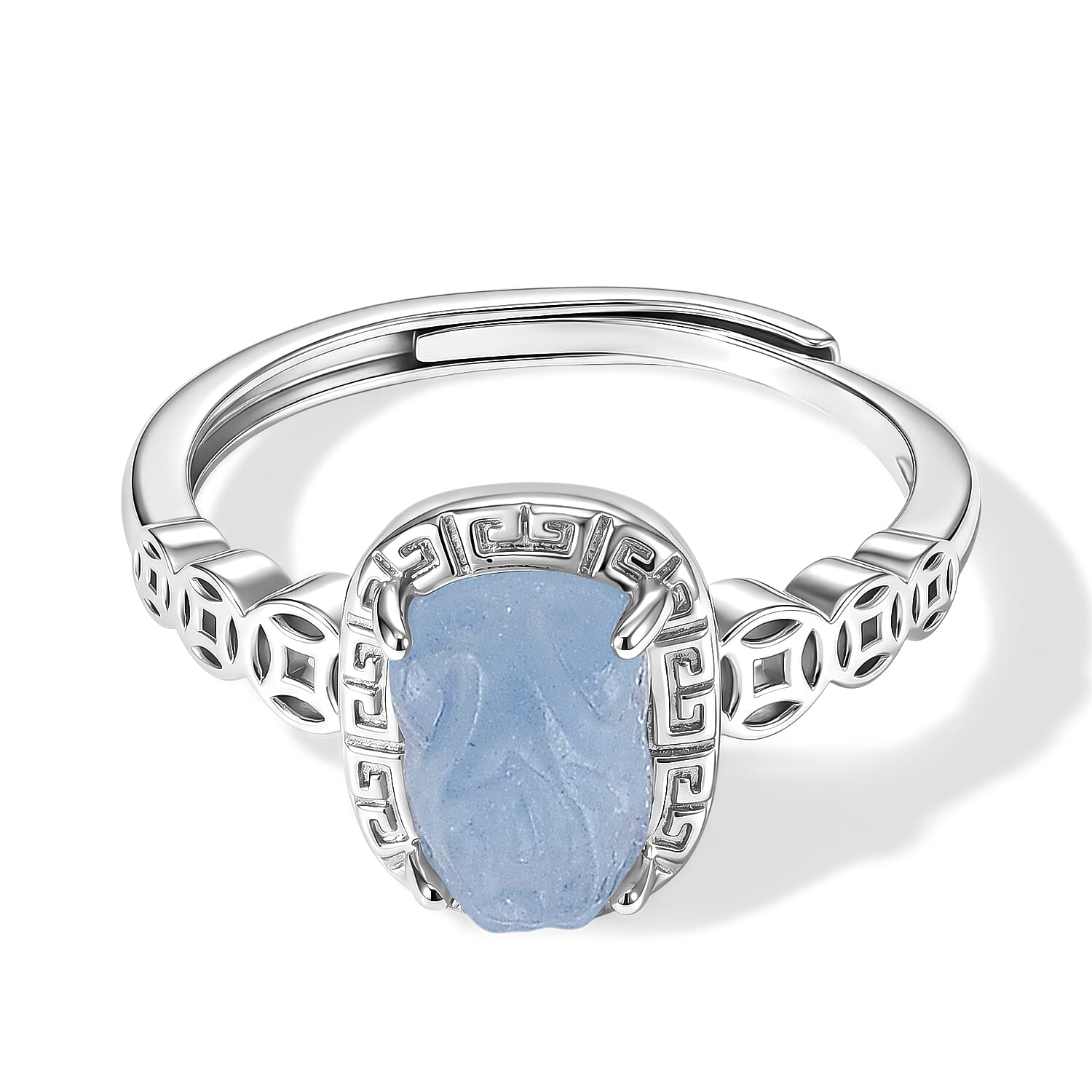 Aquamarine Ring in Silvertone 0.60 ctw