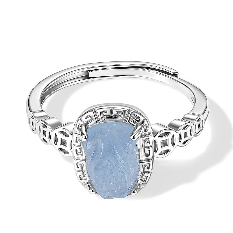 Aquamarine Ring in Silvertone 0.60 ctw