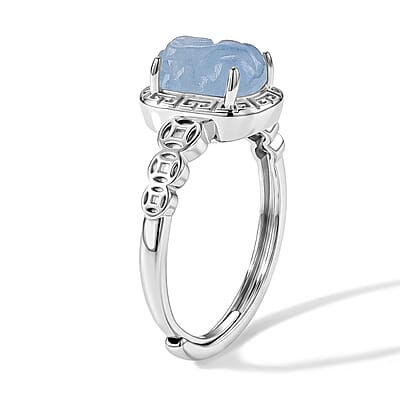 Aquamarine Ring in Silvertone 0.60 ctw