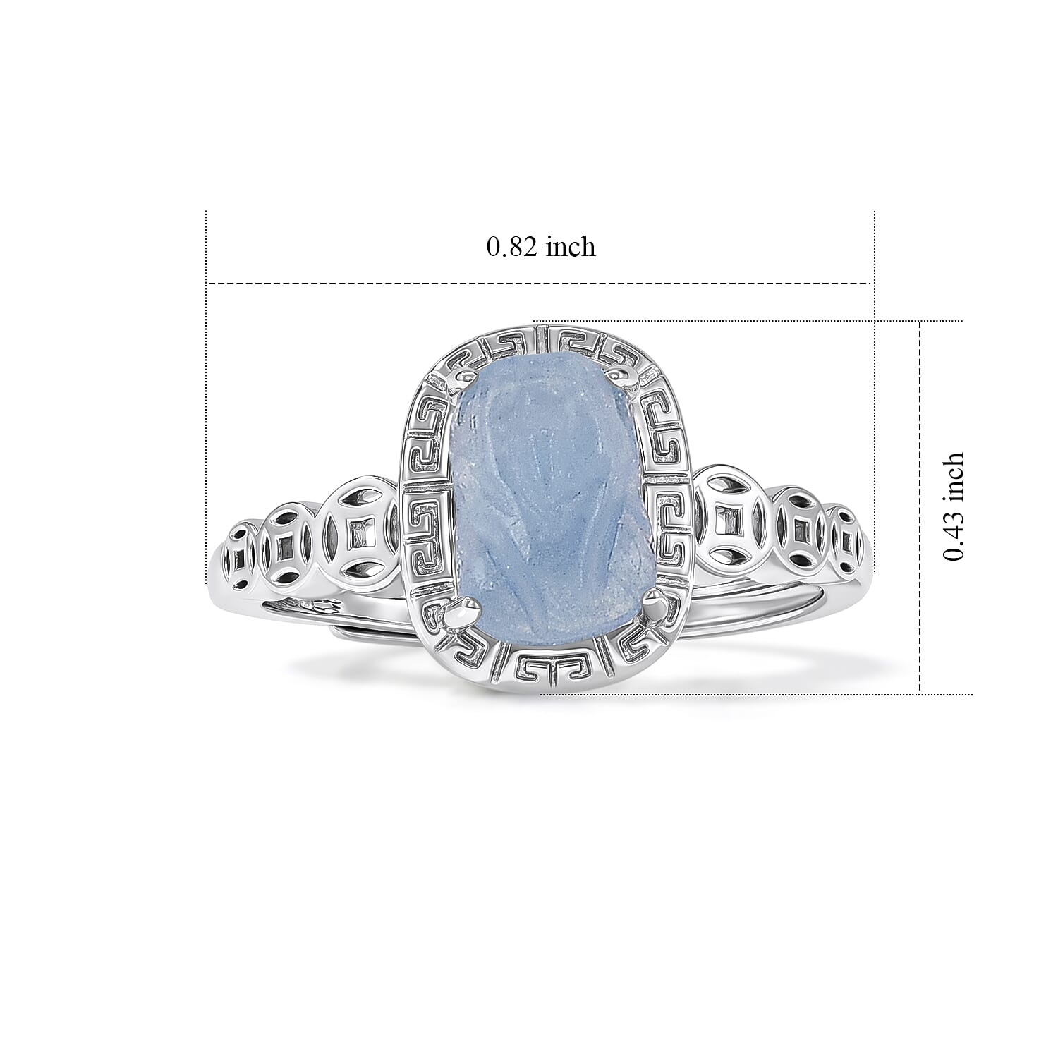Aquamarine Ring in Silvertone 0.60 ctw