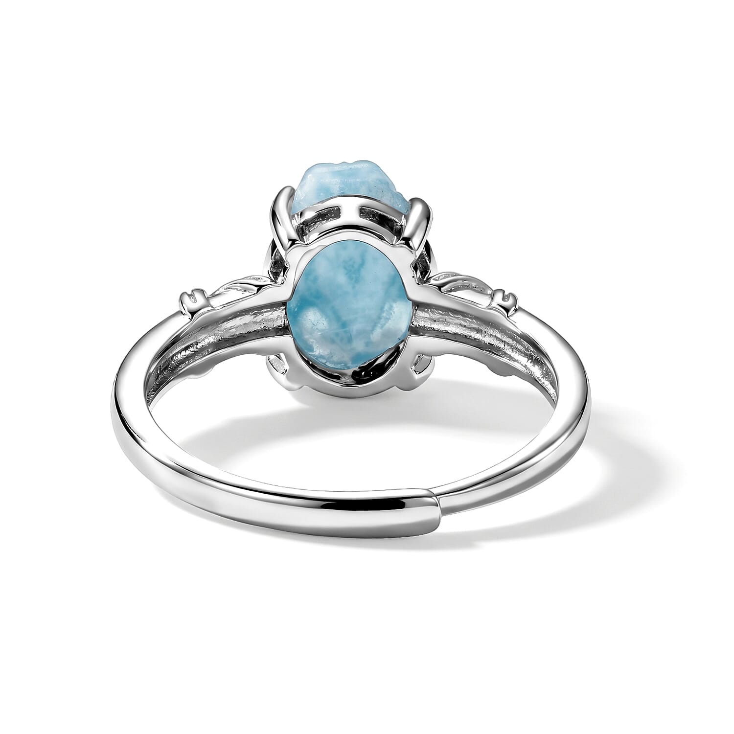 Aquamarine Ring in Silvertone 0.60 ctw