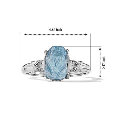 Aquamarine Ring in Silvertone (Adjustable) 0.60 ctw