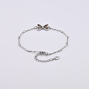 Multi-Tourmaline Bracelet in Silvertone (6-7in) 0.22 ctw