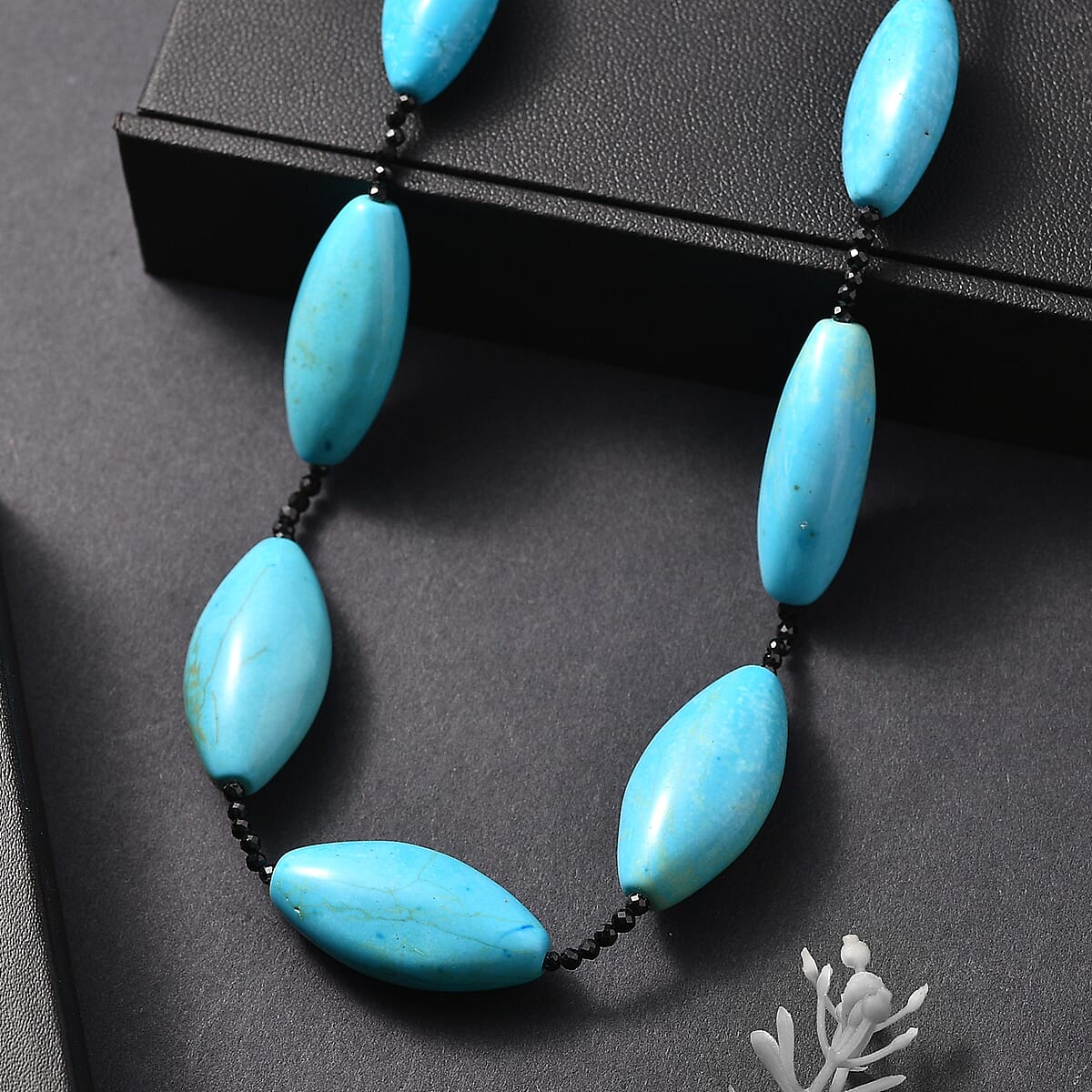 EverTrue Magnesite and Thai Black Spinel 275.00 ctw Beaded Necklace in Platinum Bond 20 Inches  image number 1