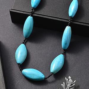 EverTrue Magnesite and Thai Black Spinel 275.00 ctw Beaded Necklace in Platinum Bond 20 Inches 