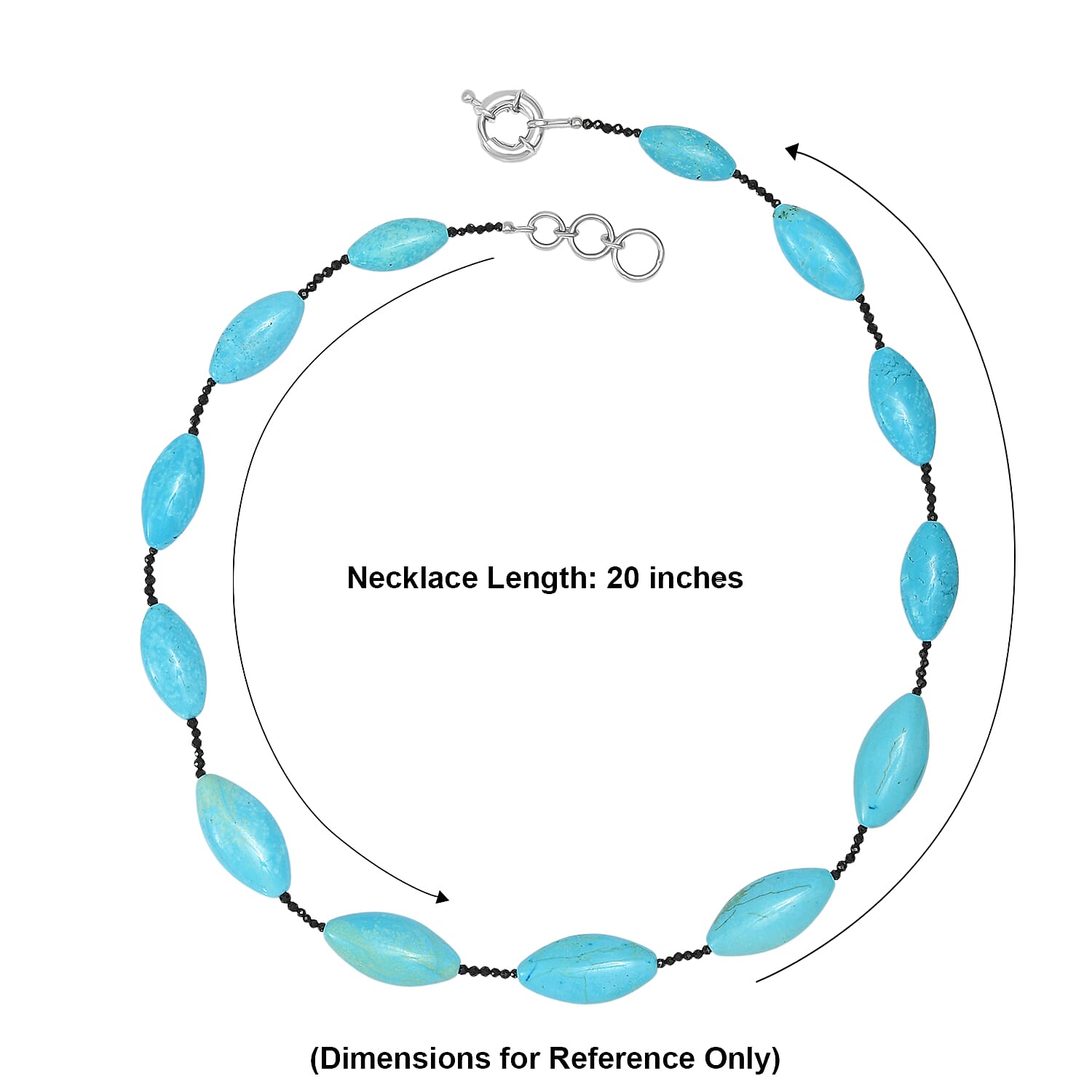 EverTrue Magnesite and Thai Black Spinel 275.00 ctw Beaded Necklace in Platinum Bond 20 Inches
