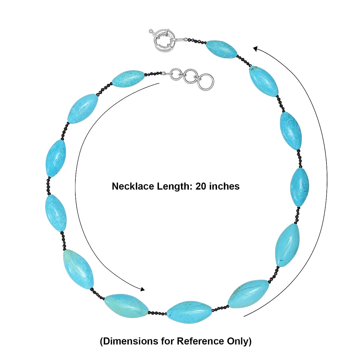 EverTrue Magnesite and Thai Black Spinel 275.00 ctw Beaded Necklace in Platinum Bond 20 Inches  image number 5
