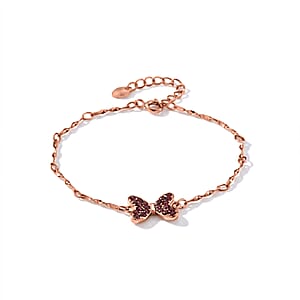 Mozambique Garnet Bracelet in Rosetone (6-7In) 0.22 ctw