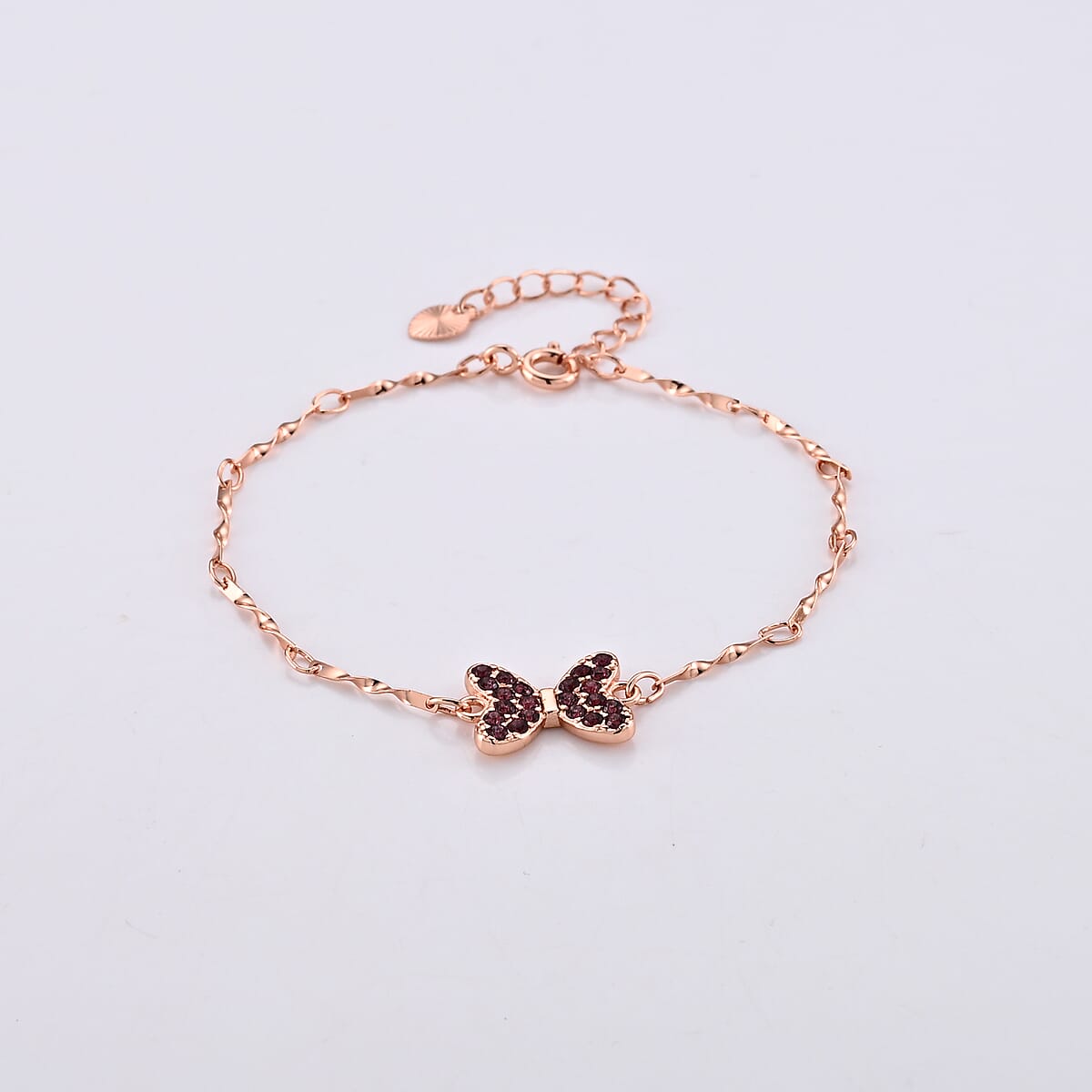 Mozambique Garnet Bracelet in Rosetone (6-7In) 0.22 ctw image number 2