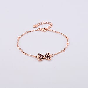 Mozambique Garnet Bracelet in Rosetone (6-7In) 0.22 ctw