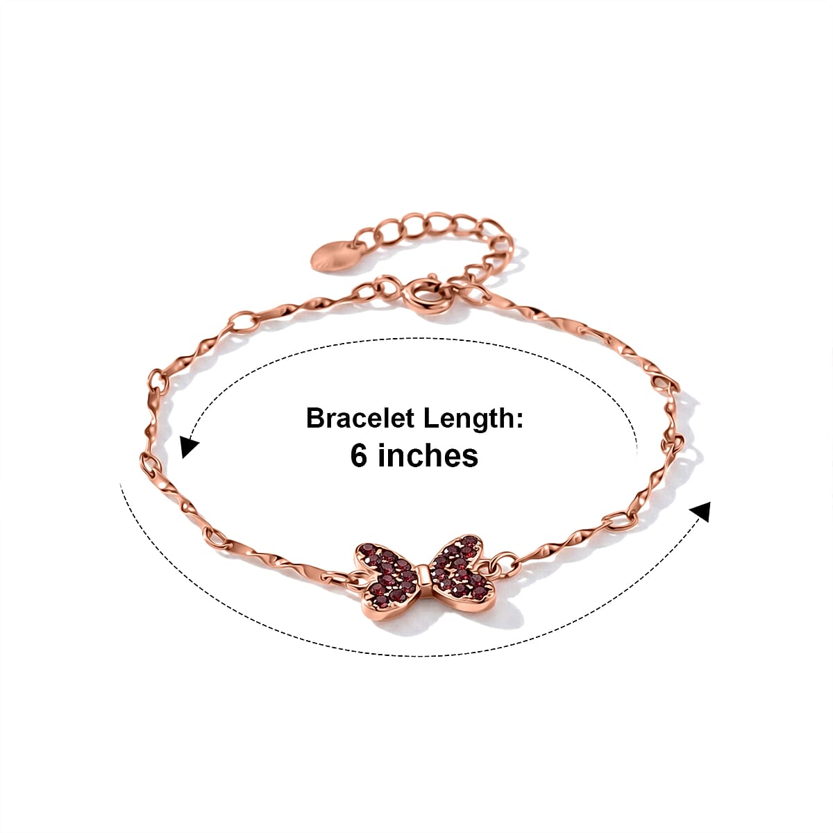 Mozambique Garnet Bracelet in Rosetone (6-7In) 0.22 ctw image number 5