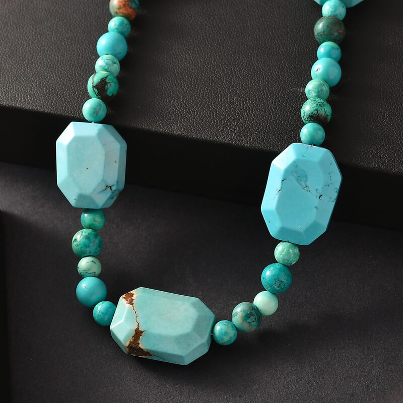 EverTrue Magnesite 265.00 ctw Beaded Necklace in Platinum Bond 20 Inches
