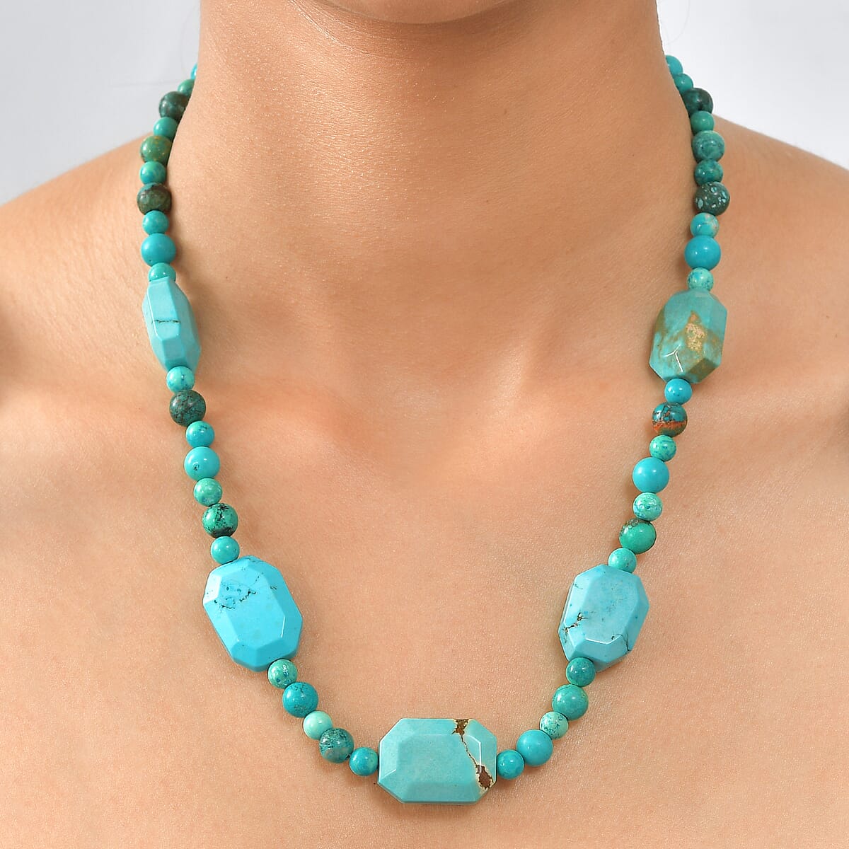 EverTrue Magnesite 265.00 ctw Beaded Necklace in Platinum Bond 20 Inches  image number 2