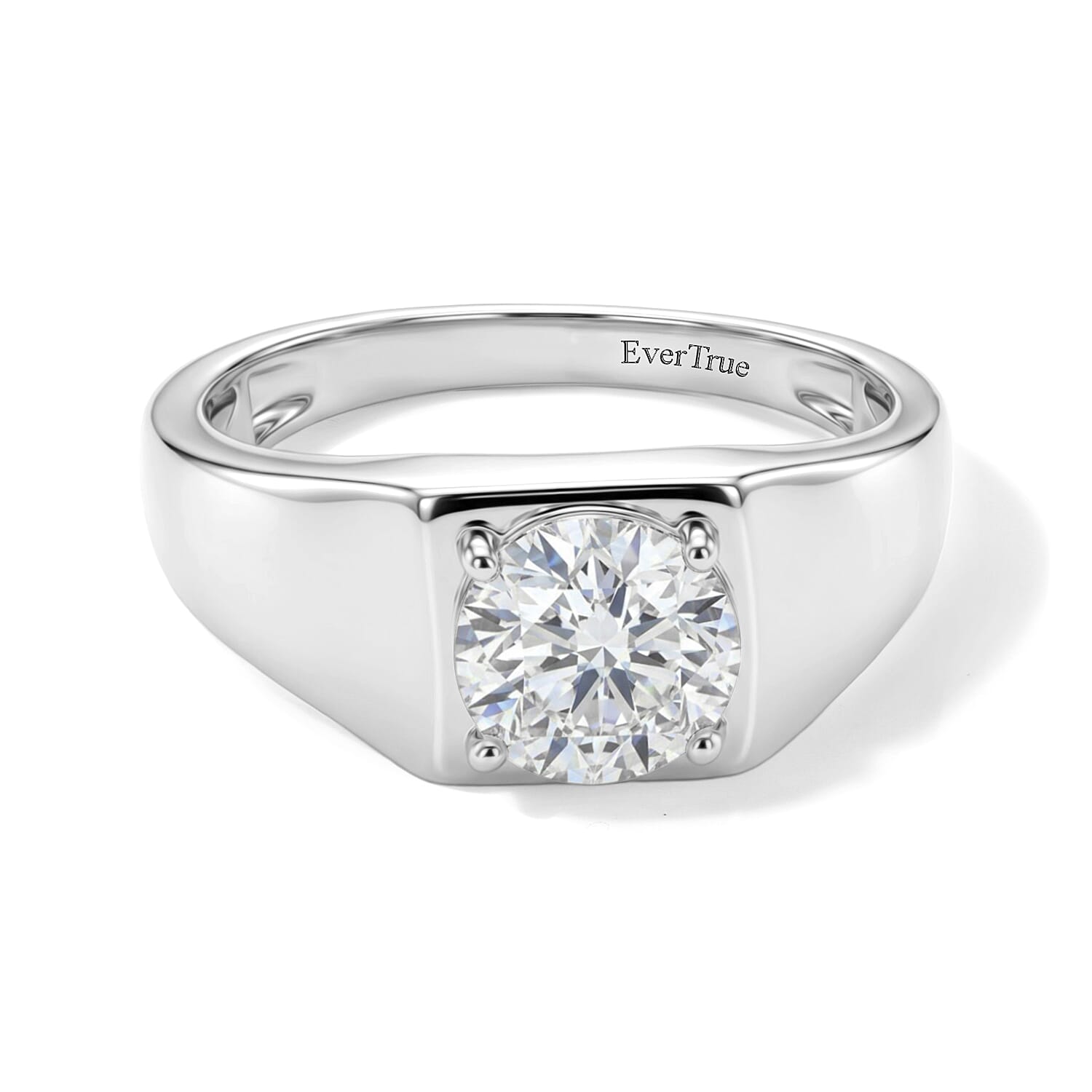 EverTrue Moissanite 1.75 ctw Men's Ring in Platinum Bond (Size 9.0)