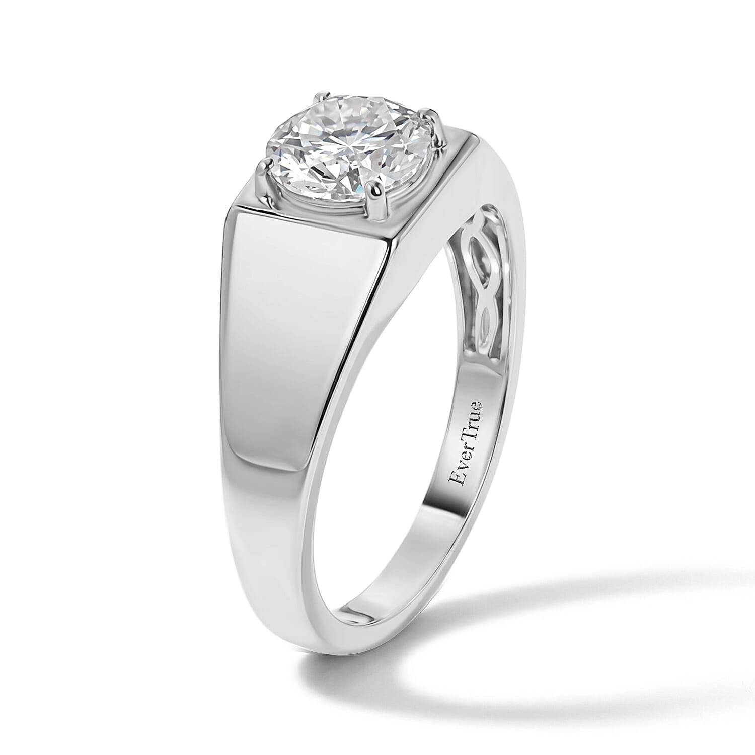 EverTrue Moissanite 1.75 ctw Men's Ring in Platinum Bond (Size 9.0)