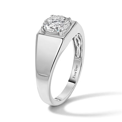 EverTrue Moissanite 1.75 ctw Men's Ring in Platinum Bond (Size 9.0)