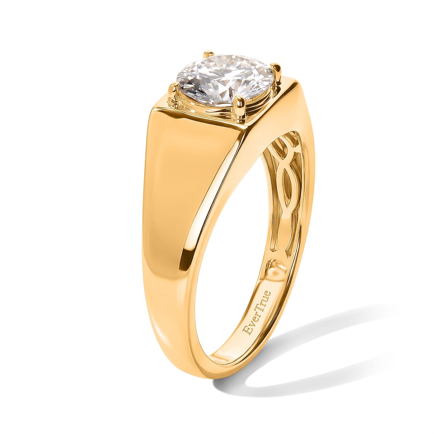 EverTrue Moissanite 1.75 ctw Men's Ring in 18K YG Plated (Size 10.0)