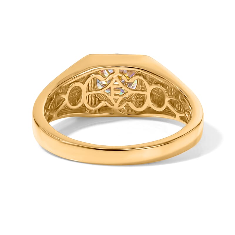 EverTrue Moissanite 1.75 ctw Men's Ring in 18K YG Plated (Size 10.0)