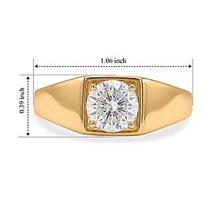 EverTrue Moissanite 1.75 ctw Men's Ring in 18K YG Plated (Size 12.0)