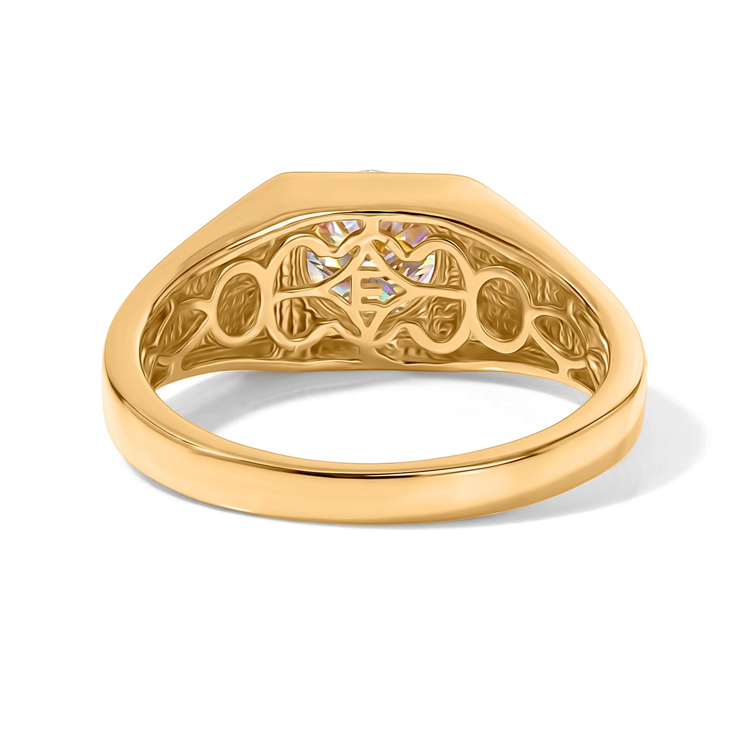 EverTrue Moissanite 1.75 ctw Men's Ring in 18K YG Plated (Size 9.0)