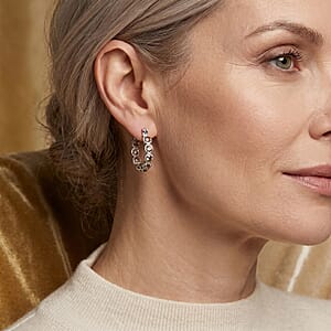 EverTrue Brazilian Citrine 5.10 ctw Hoop Earrings in Stainless Steel