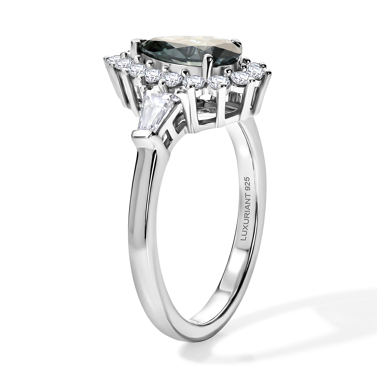 SGL Certified Luxuriant Lab Grown Green Diamond (IR) and Lab Grown Diamond (SI) 1.80 ctw Verdant Elegance Halo Ring in Rhodium Over Sterling Silver (Size 6.0)