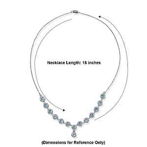 EverTrue Premium Sky Blue Topaz 7.30 ctw Necklace (18 Inches) in Stainless Steel