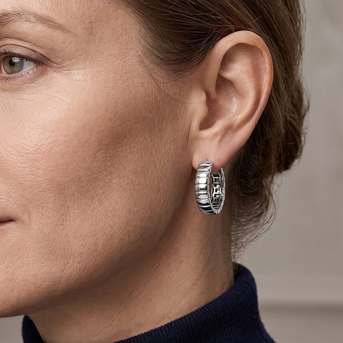 Hoop Earrings in 950 Palladium 10.10 Grams