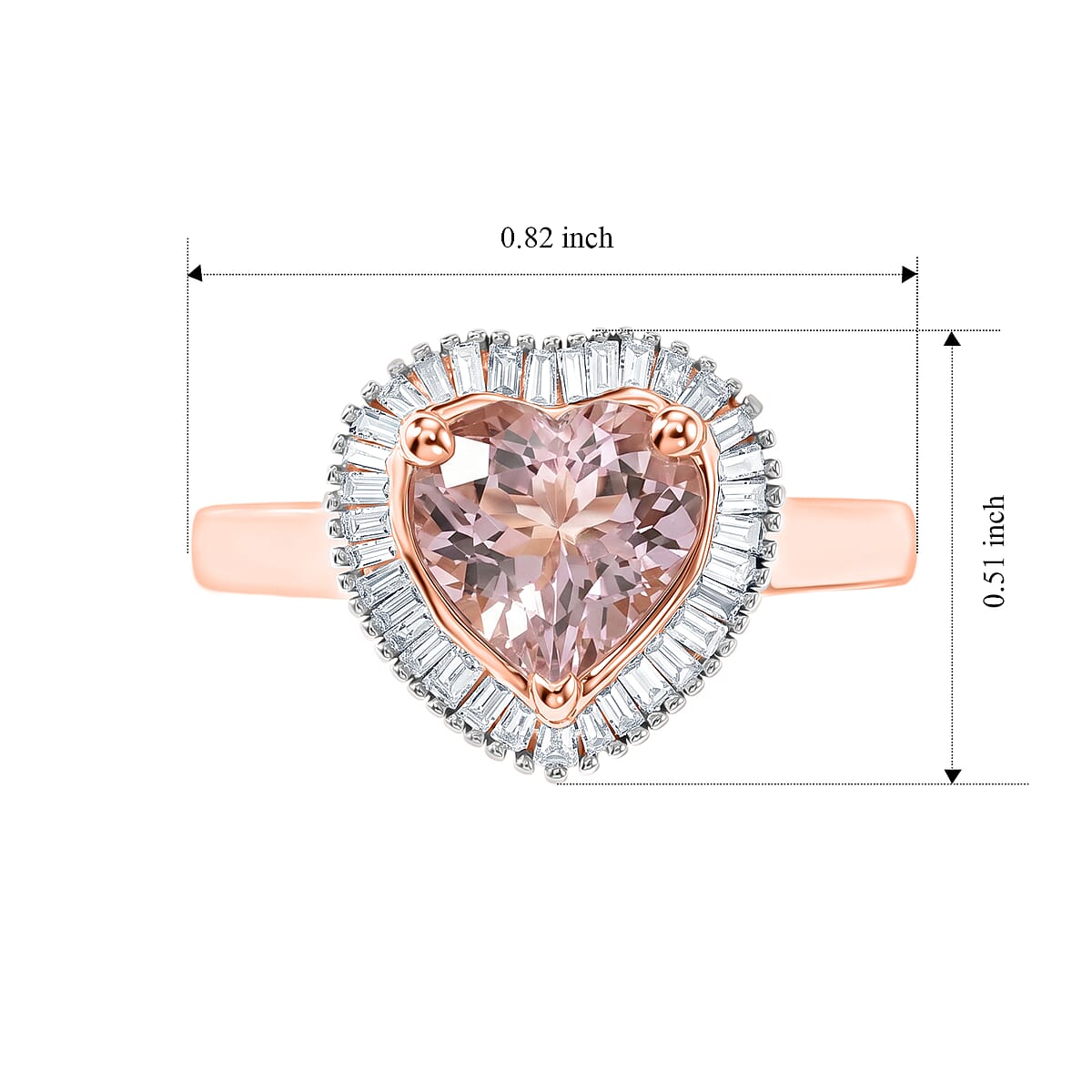 D'Joy Premium Pink Morganite, Diamond (0.26 cts) Ring in 18K Vermeil RG Over Sterling Silver (Size 10.0) 2.00 ctw image number 5