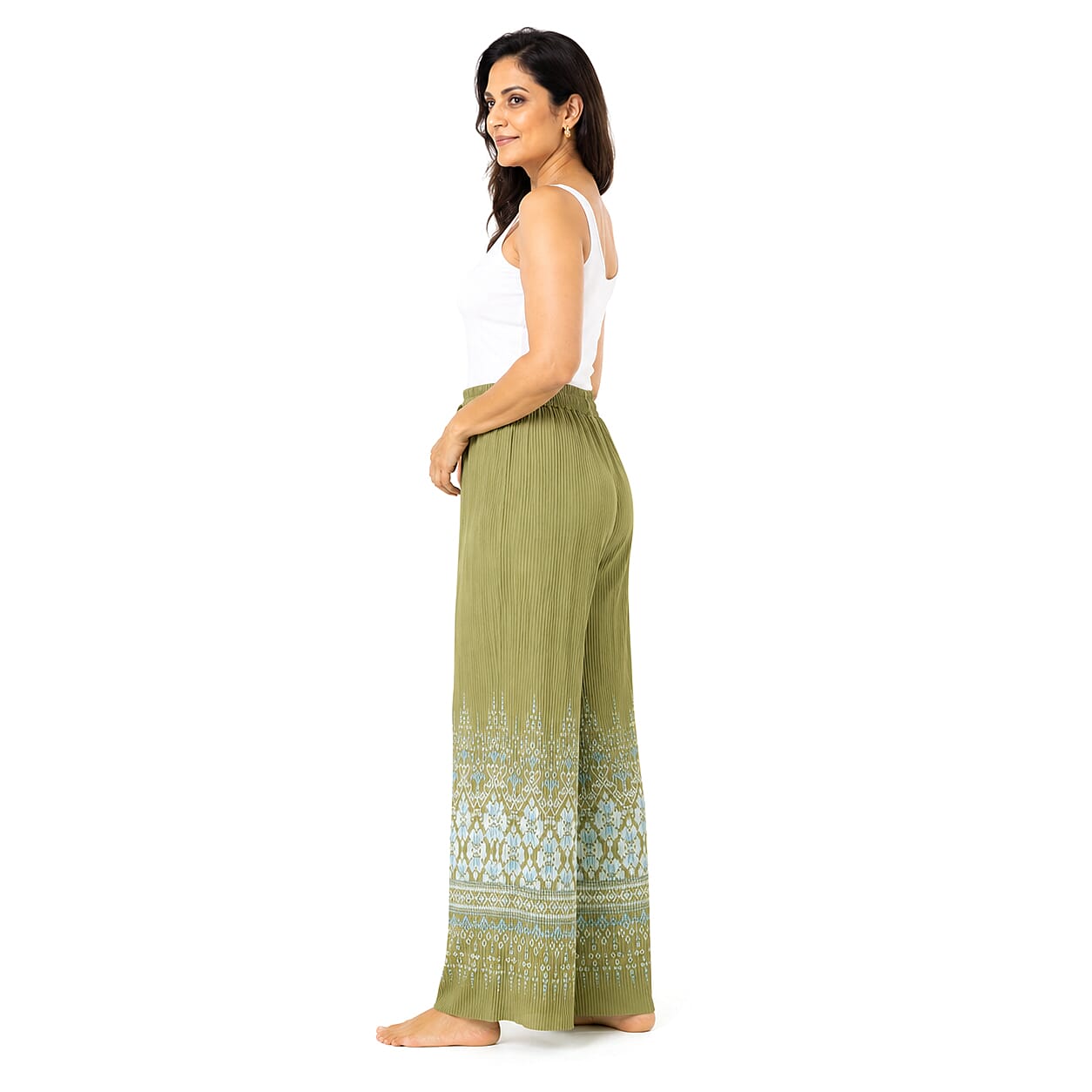 La Marey Green Pleated Pajama Pants - One Size Fits Most
