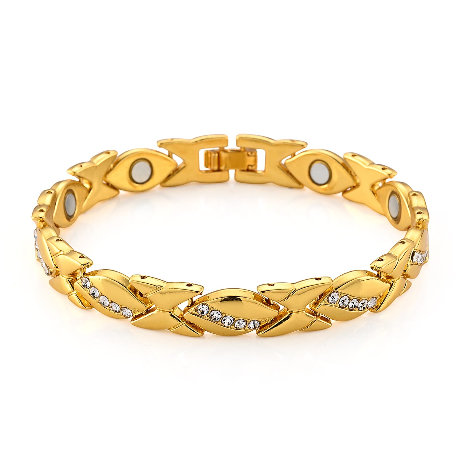White Zircon 5.00 ctw Bracelet in Goldtone (8.00 In)