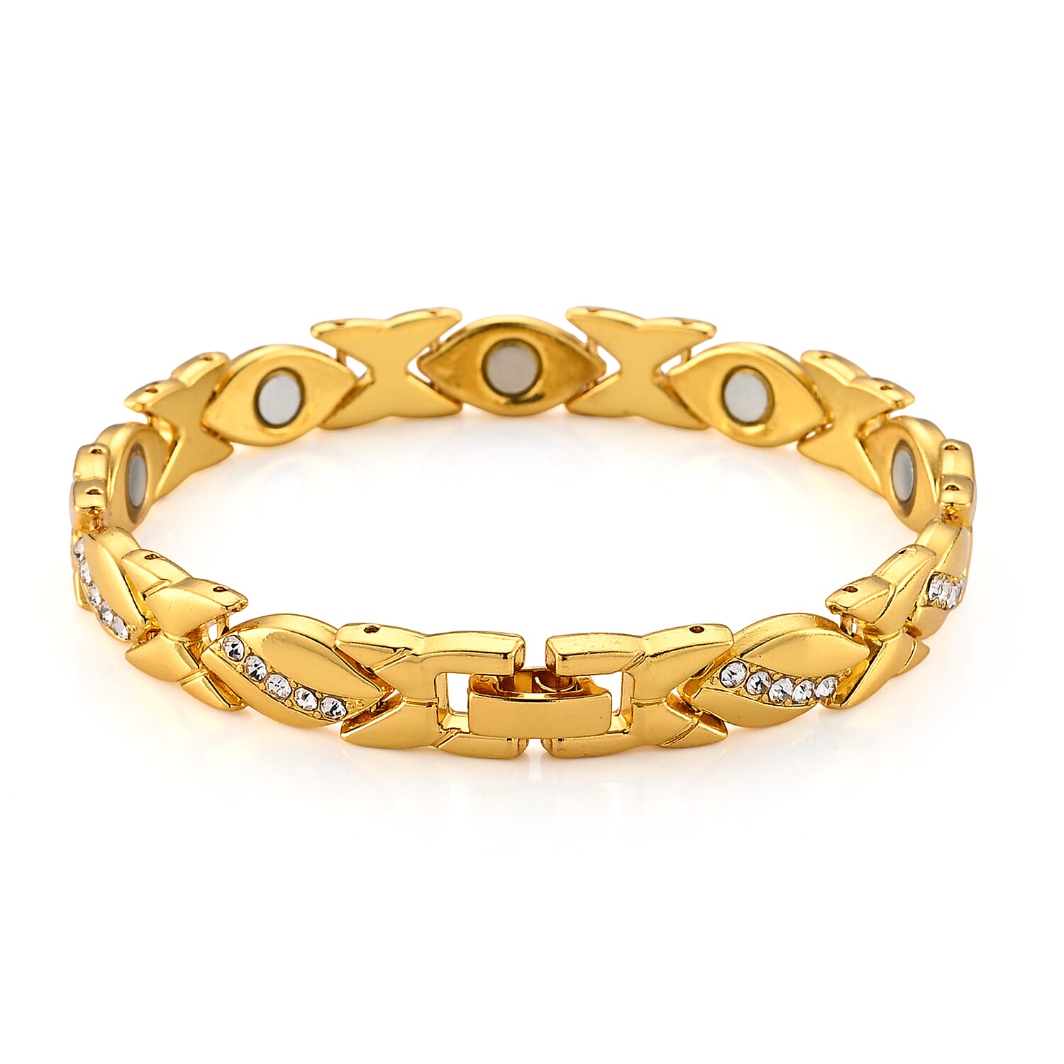 White Zircon 5.00 ctw Bracelet in Goldtone (8.00 In)