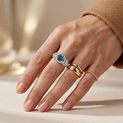 Luxuriant Lab Grown Green Diamond (IR) and Lab Grown Diamond SI 2.50 ctw Ring in 18K Vermeil YG Over Sterling Silver (Size 6.0)
