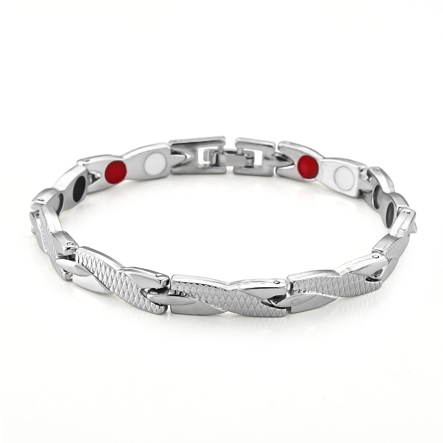 Magnetic Bracelet in Silvertone (8.00 In)