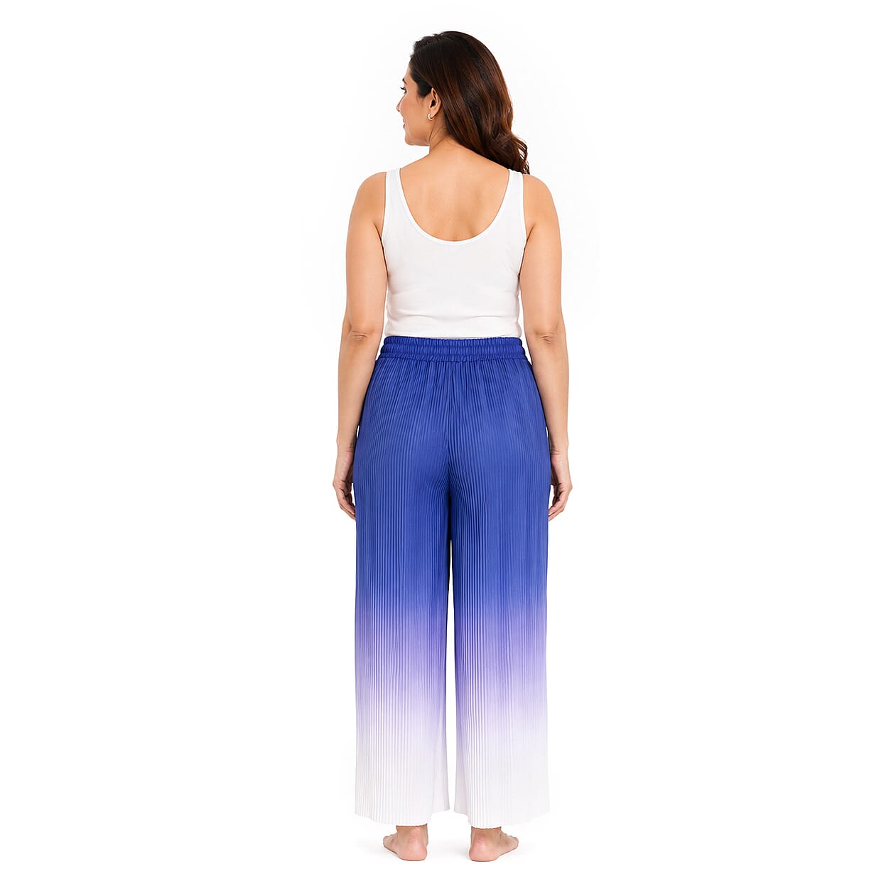 La Marey Blue Ombre Gradient Pleated Pajama Pants - One Size Fits Most