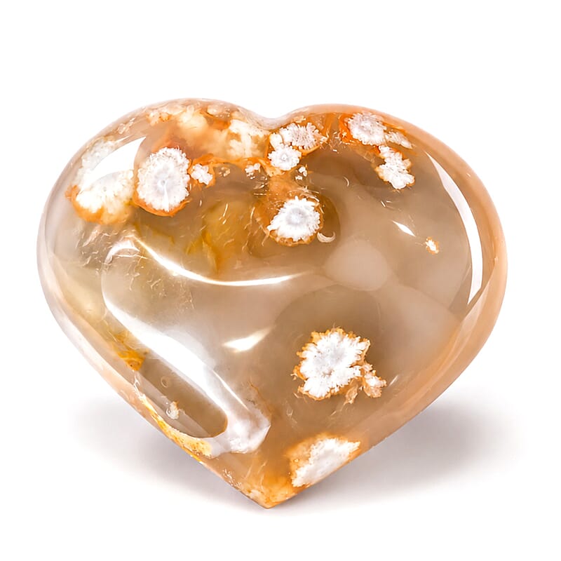 Flower Agate Heart Approx 790ctw