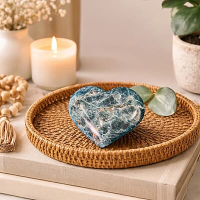 Green Apatite Heart 3-4 Approx 1180ctw