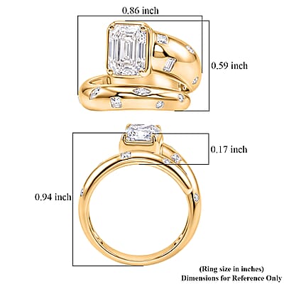 Clarte Varia Collection Moissanite 2.00 ctw Ring in 14K Yellow Gold Over Sterling Silver (Size 6.0)