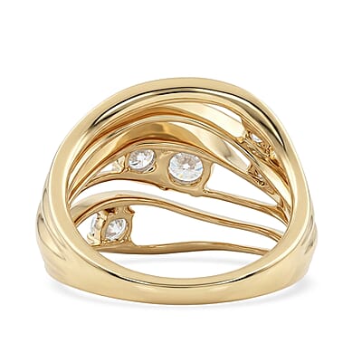 Clarte Starfall Collection Moissanite 0.85 ctw Ring in 14K Yellow Gold Over Sterling Silver (Size 6.0)