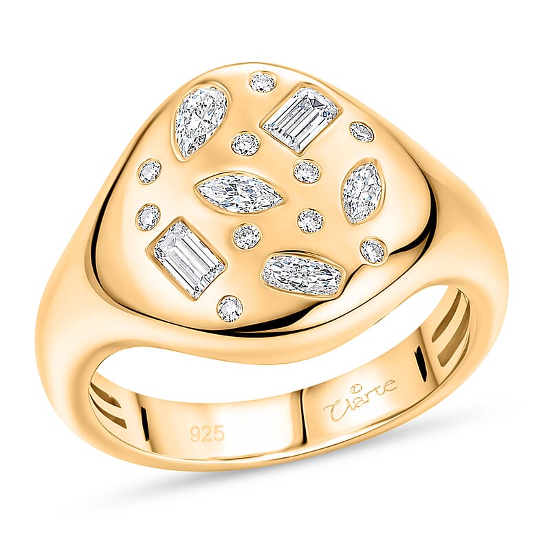 Clarte Mixa Collection Moissanite 0.60 ctw Ring in 14K Yellow Gold Over Sterling Silver (Size 6.0)