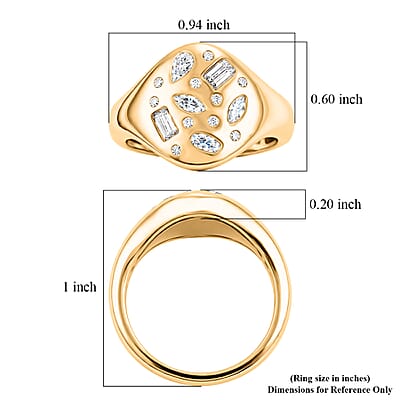 Clarte Mixa Collection Moissanite 0.60 ctw Ring in 14K Yellow Gold Over Sterling Silver (Size 6.0)